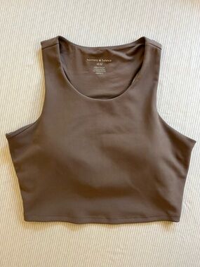 Harmony Balance Brown Yoga Cropped Tank Top
